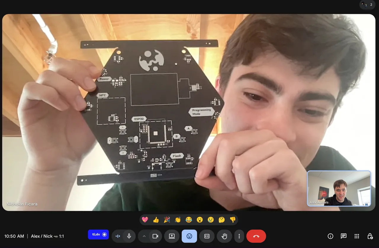 Me holding real life badge