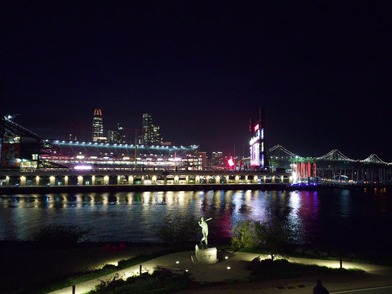 Oracle Park and the Bay Bridge